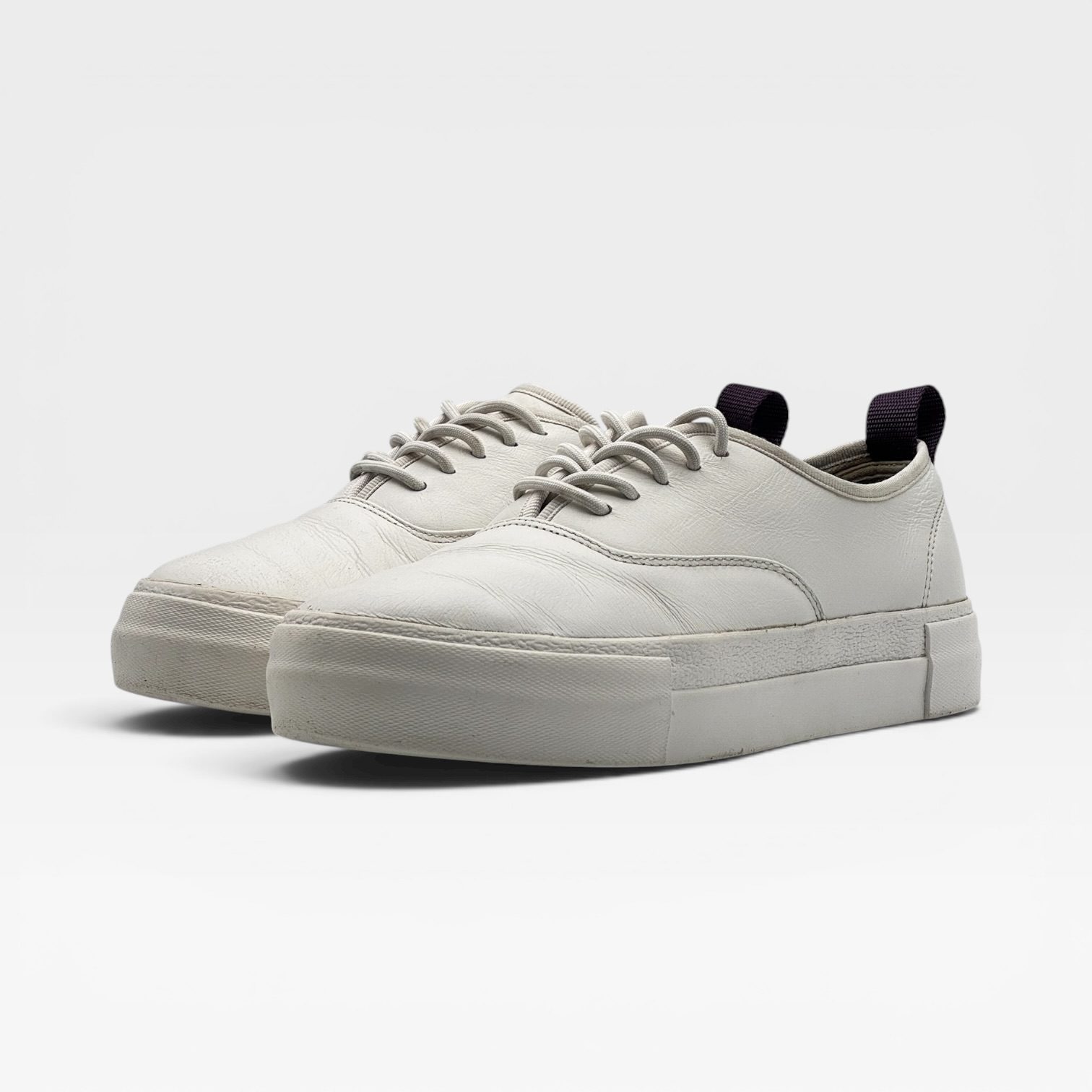 MOTHER WHITE LEATHER PLATEFORM – Image 3